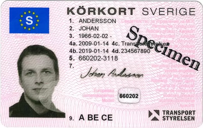 Registered Swedish Drivers License